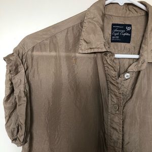 American Eagle Silk Button Down Blouse